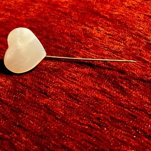 Signed Miriam Haskell Mother of Pearl Heart Pin